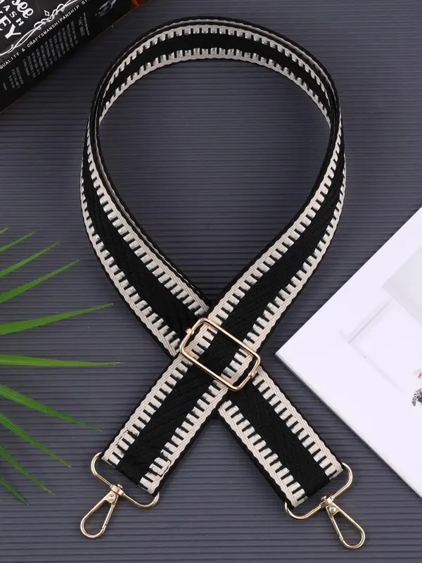 Fashionable Geometric Pattern Bag Strap, Casual Detachable Adjustable Shoulder Strap for Crossbody Bag, Vintage All-match Bag...
