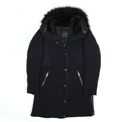 ZARA BASIC Parka Jacket Blue Womens S