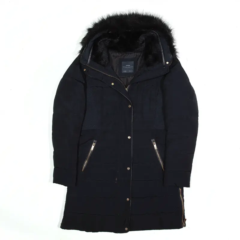 ZARA BASIC Parka Jacket Blue Womens S
