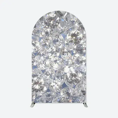 Aperturee Silver Diamond Dance Party Double Sided Arch Backdrop | Wedding Arch Backdrop | Circle Arch Backdrop Diy | Diy Chia...