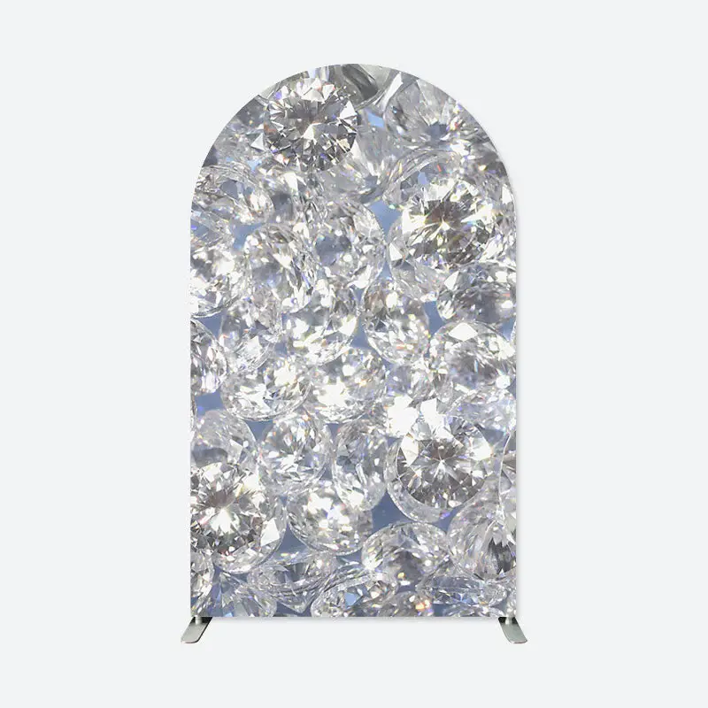 Aperturee Silver Diamond Dance Party Double Sided Arch Backdrop | Wedding Arch Backdrop | Circle Arch Backdrop Diy | Diy Chia...