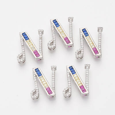 Brass Cubic Zirconia Slide Charms