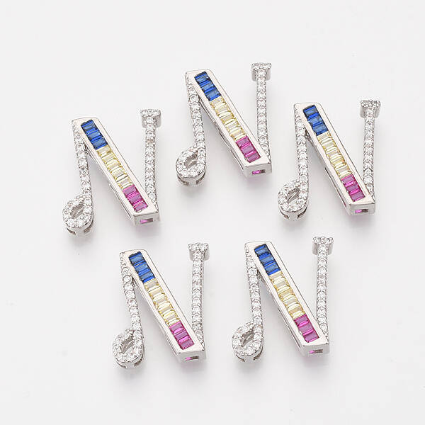 Brass Cubic Zirconia Slide Charms