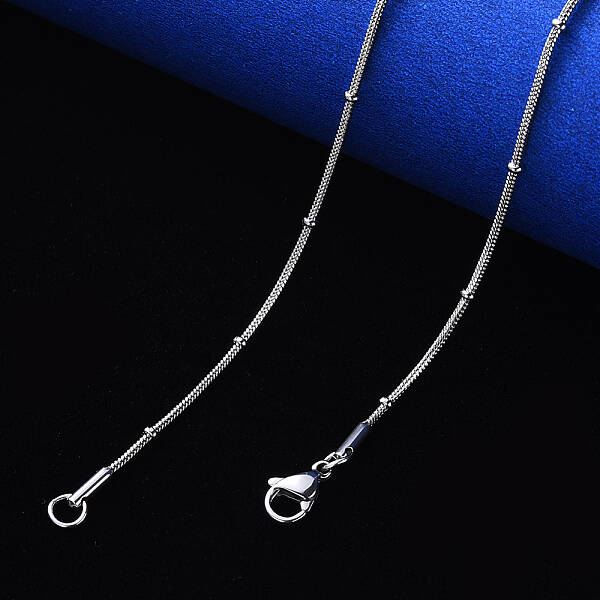 Non-Tarnish 304 Stainless Steel Round Snake Chain Necklace