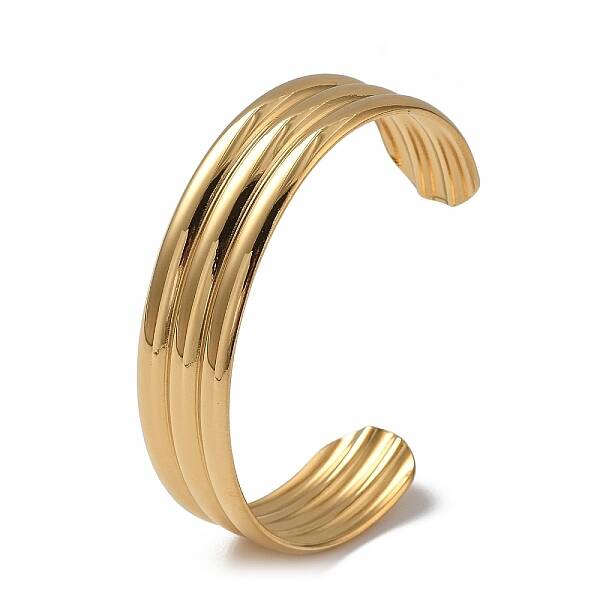 Ion Plating(IP) 304 Stainless Steel Cuff Bangles for Women