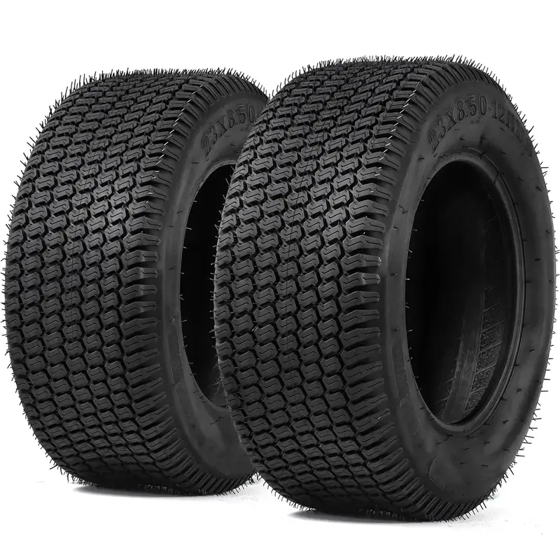 23x8.5-12 Lawn Mower Tires, Suitable for Lawnmowers, Motorcycles, Garden Tractors, Golf Carts, and Farm Equipment, 4Ply, Set ...