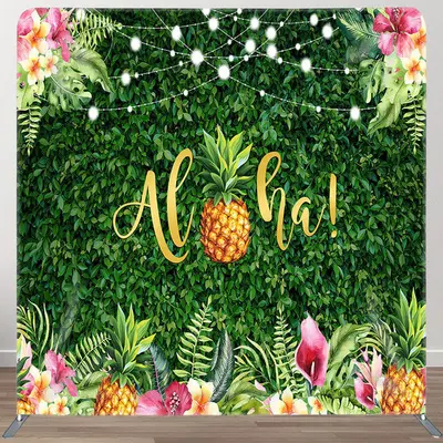 Pineapple And Leaves Fabric Backdrop Cover for Birthday - Aperturee