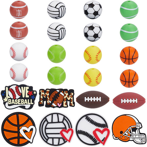 Sports Silicone Beads