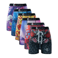 S-XXXL Stylish 6Pcs ETHIKA Sexy Printed Men Underwear Boxer Plus Size Socks Menswear underwear pack Fabric Hot Shorts Underpa...