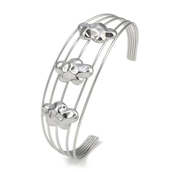 Non-Tarnish 304 Stainless Steel Hollow Open Cuff Bangles