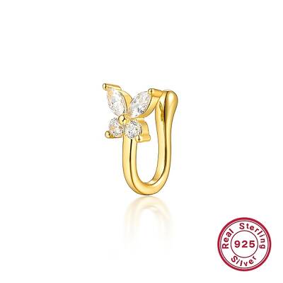 Cubic Zirconia Butterfly Cuff Earrings for Women