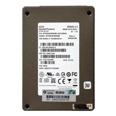 764913-003 HP 480GB Multi-Level Cell SATA 6Gb/s Hot Swappable Value Endurance SFF 2.5-Inch Solid State Drive for ProLiant BL4...