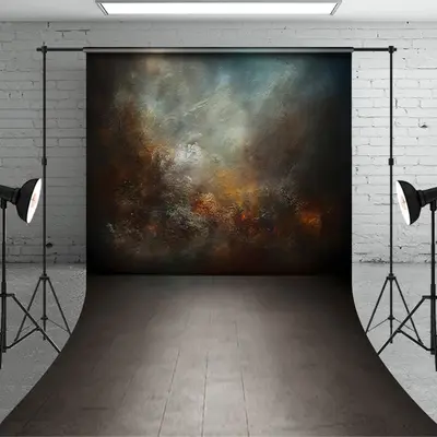 Abstract Blue Grey Wall Floor Sweep Photo Backdrop