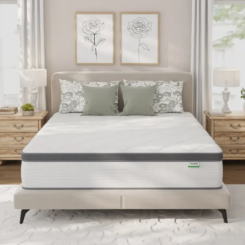 Novilla  Mattress , Hybrid Mattress  in a Box,Foam Innerspring Mattresses for Body Supportive & Pressure Relief, Medium Firm ...