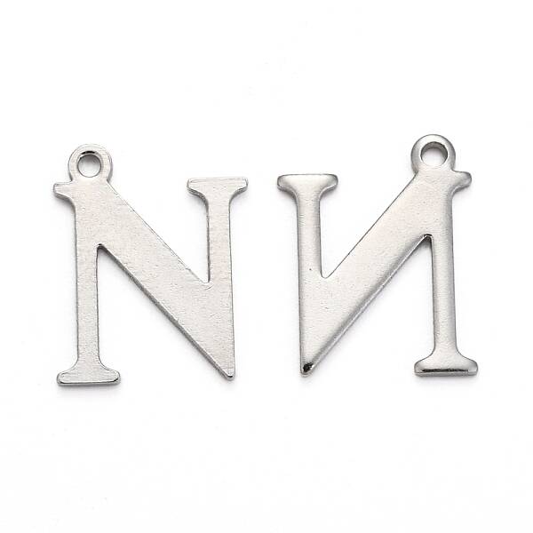 Tarnish Resistant 304 Stainless Steel Alphabet Charms