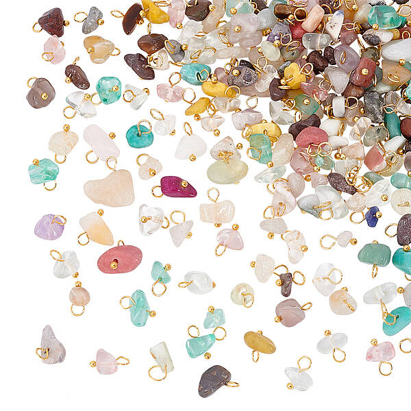 200Pcs Natural Mixed Stone Chrams