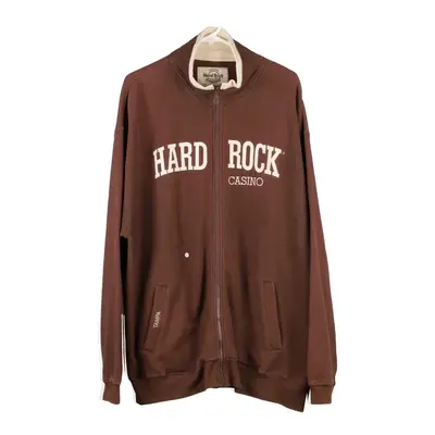Hard Rock Cafe Zip Up - XL Brown Cotton Blend