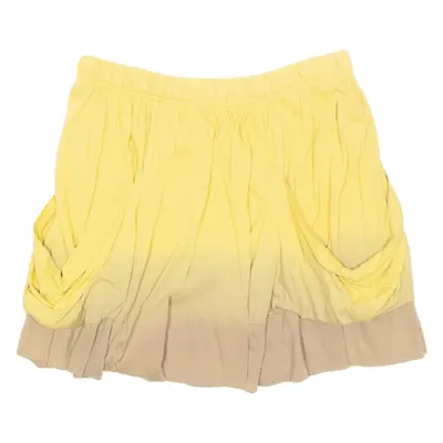 Womens A-Line Skirt Yellow Short L