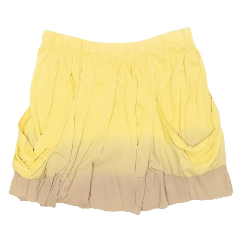 Womens A-Line Skirt Yellow Short L