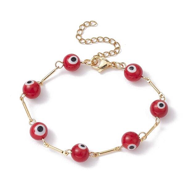 Lampwork Evil Eye Link Chain Bracelets