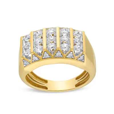 10K Gold 1 CT. T.W Lab Created Diamond Custom Wedding Ring for Men D Color VVS1 Clarity 3EX IGI Certified
