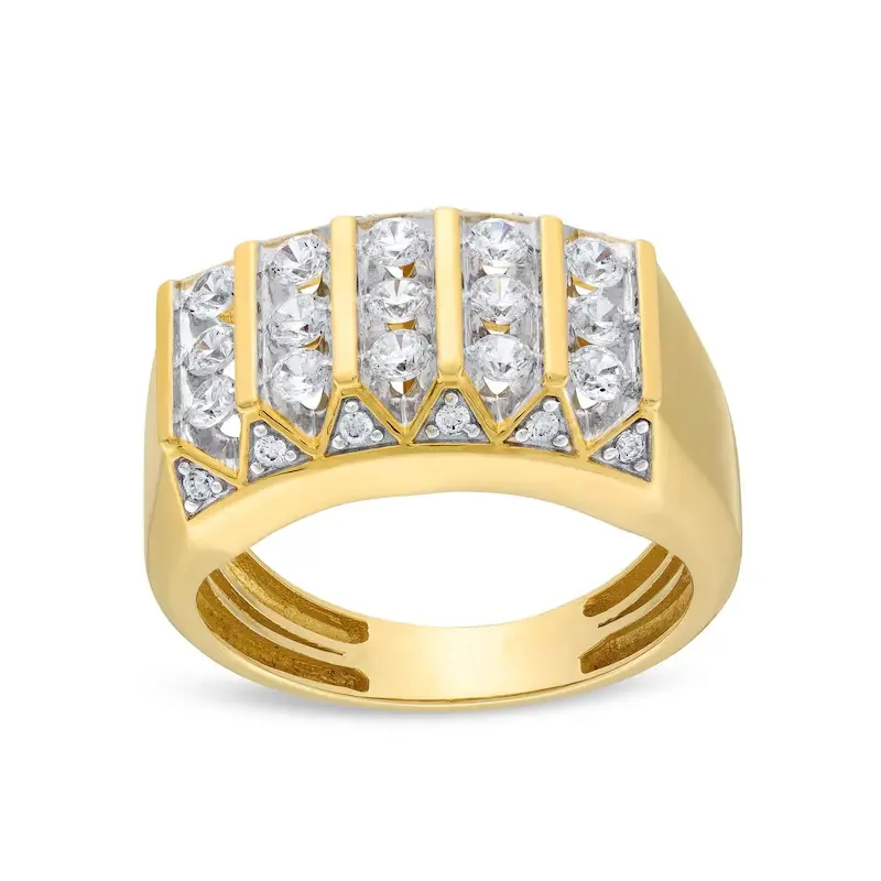 10K Gold 1 CT. T.W Lab Created Diamond Custom Wedding Ring for Men D Color VVS1 Clarity 3EX IGI Certified