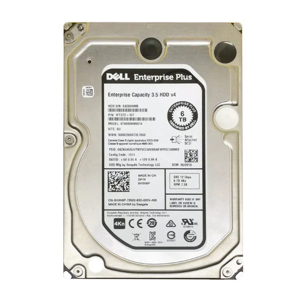 HXN6P Dell 6TB 12Gb/s SAS 7200 3.5-Inch Hard Drive