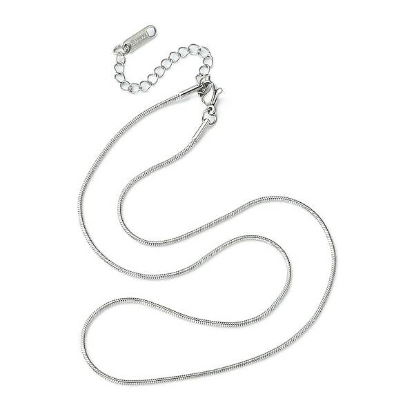 304 Stainless Steel Round Snake Chain Necklace for Men Women