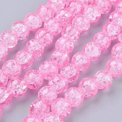 Spray Painted Crackle Glass Beads Strands