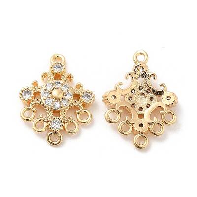 Brass Micro Pave Cubic Zirconia Chandelier Compomnent Links