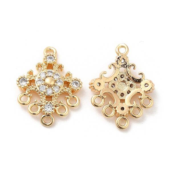 Brass Micro Pave Cubic Zirconia Chandelier Compomnent Links