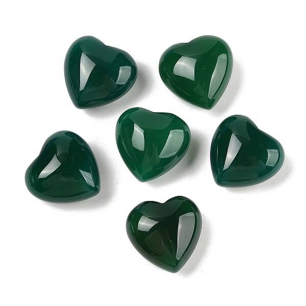 Natural Agate(Dyed & Heated) Heart Palm Stone