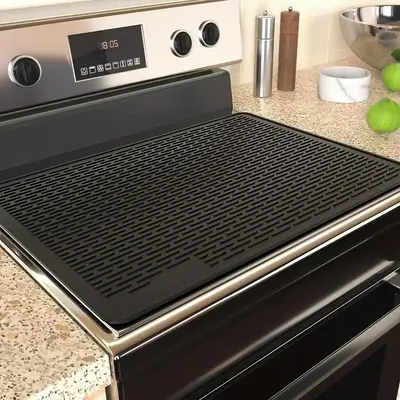 Silicone Stove Top Cover Mat, 1pc Heat Resistant Glass Cooktop Protector, Durable & Easy To Clean Stove Top Cover Mat, Kitche...