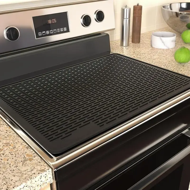 Silicone Stove Top Cover Mat, 1pc Heat Resistant Glass Cooktop Protector, Durable & Easy To Clean Stove Top Cover Mat, Kitche...