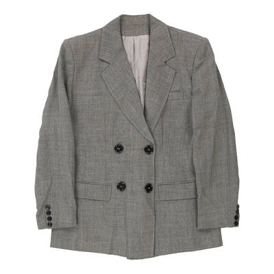 Unbranded Checked Blazer - Medium Grey Wool Blend