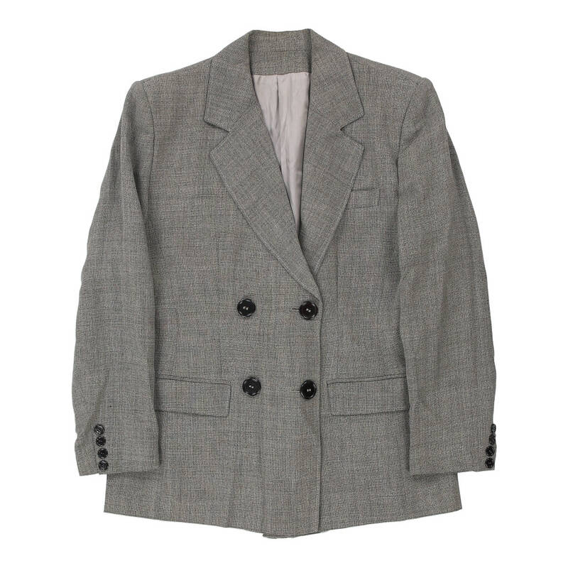 Unbranded Checked Blazer - Medium Grey Wool Blend