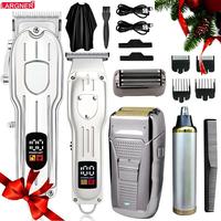 4 in 1 Hair Cutting Kit, 1 Set Professional Hair Clippers & Shaver with Digital Display, Cordless Beard Trimming Tool for Men...