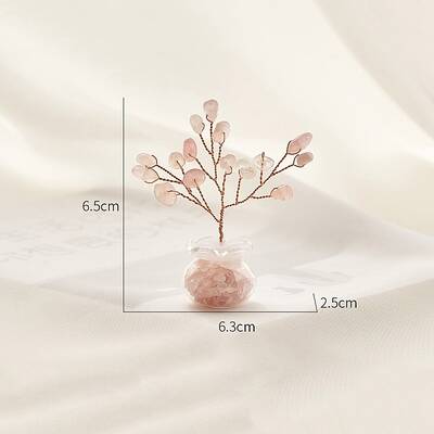 Natural Rose Quartz Chips Tree Decorations