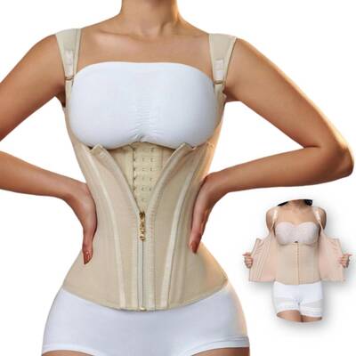 KELLYLEE Women Corset Vest Fajas Colombianas for Stomach Shapewear Underbust Tank Tops with Shoulder Belt