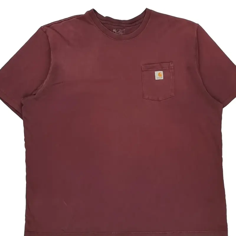 Carhartt Tall T-Shirt - 3XL Burgundy Cotton