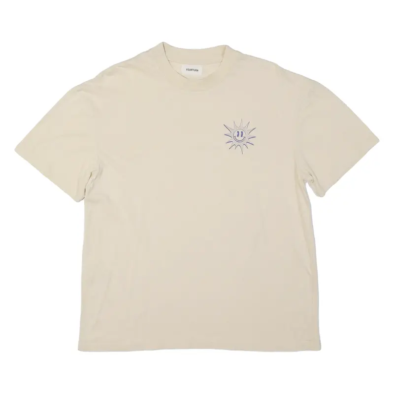 YOURTURN Smiley Sun Womens T-Shirt Cream L
