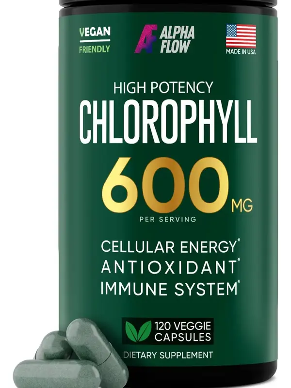 Chlorophyll Capsules 600 mg - Natural Chlorophyll Pills for Women & Men - Highly BioAvailable Chlorophyll Supplement for Ener...