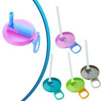 4-Pack Reusable Silicone Soda Can Lids with Straws – BPA-Free, Leak-Proof, Fits Most Standard Cans, Vibrant Mixed Colors Dr...