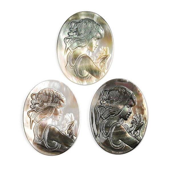 Natural Black Lip Shell Cabochons