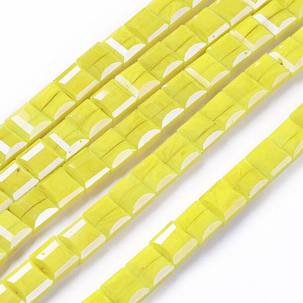 Electroplate Opaque Solid Color Glass Beads Strands