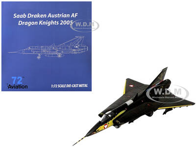 Saab Draken Fighter Aircraft 21, Draken 45th Anniversary, Dragon Knights, Retirement Livery (2005) Austrian Air Force 1/72 ...