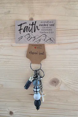 Faith & Strength Silicone Bead Keychain