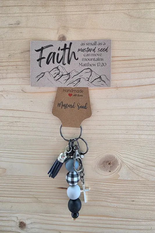 Faith & Strength Silicone Bead Keychain