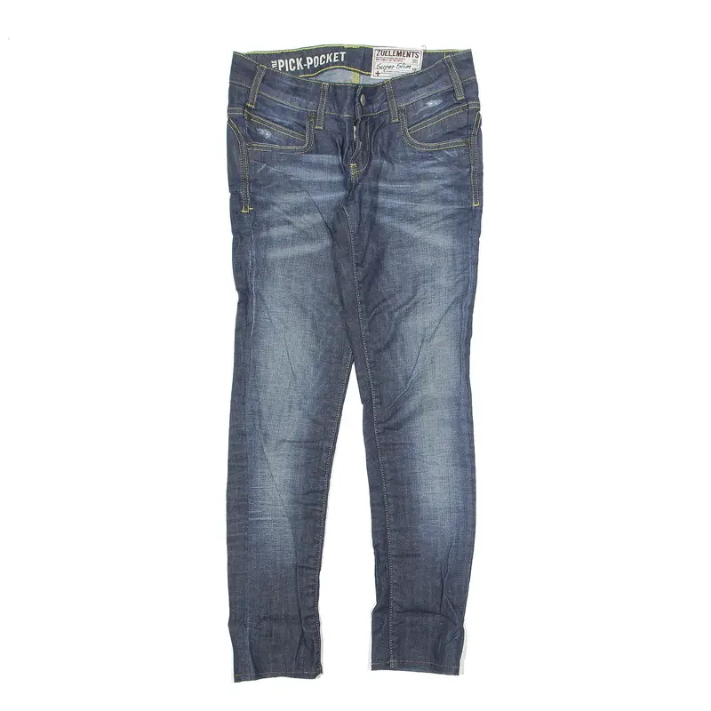 ZUELEMENTS Jeans Blue Denim Slim Skinny Stone Wash Mens W26 L28