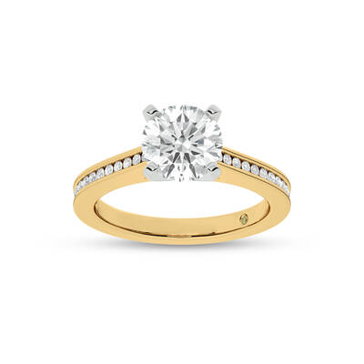 Paris Channel Set Round Lab Diamond Engagement Ring | 14K Yellow Gold 3 3/4 CT. TW.